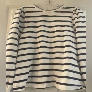 Addison Bay striped crew with balloon sleeve